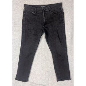 Lucky Brand 410 Athletic Straight Fit Men’s Jeans Size 38x30 Black Stretch Denim